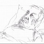 12-09-06 Walter Bickling im Klinikum-Süd, mi Tintenkulie auf Papier 21x29,7 cm von Gunter Kaufmann IMG_0001[2] 150x150
